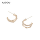 AJIDOU Ajidou earrings, the same style in offline malls, Bamboo Wishes series, fashionable double-layered bamboo zircon earrings, versatile