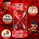 Nezha Aobing Temporizador de Reloj de Arena Plástico anticaída para niños Estudiantes de Escuela Primaria Botella de Arena Movediza de Escritorio Adorno Creativo Regalo para Mujer Reloj de Arena Nezha-5 Minutos-Rojo