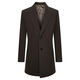 Angel Bird Men's Wool Coat Business Formal Patch Collar Wool Coat KEBS243032U Walnut Brown 52