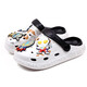2025 new style sandals for children, fashionable and cute wading shoes, outdoor beach slippers, white and black 24