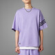 Adidas Clover T-shirt à manches courtes pour hommes Nouvelles vêtements de sport lâche rond cou rond décontracté à épaule basse top hr3291 violet xl