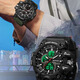 Sanda brand 6198 watch sports men and women students multifunctional waterproof luminous fashion electronic watch quartz watch watch black [gift box battery warranty card] 55mm