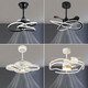 Opp iluminación (ople) 2025 Año Nuevo Nuevo techo invisible luces de ventilador de aliento grande Bedero de comedor para el hogar Ventilador eléctrico Integrado 80291/Convertidor de frecuencia blanco de 67 cm Control remoto + lenguaje inteligente