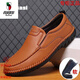 Western Camel (Vancamel) Marke High-End Olisas Neue echte Leder-Herrenschuhe für geschäftliche Lederschuhe für atmungsaktive und vielseitige, weiche Soft-Einzelvater-Kamel-Flaggschiff gelb/ab9929 40