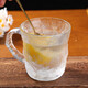 Summer hot style ins style glacier pattern glass cup with handle high-looking drinking cup men and women tea beer cup handle glacier cup short style 250ml 1 piece