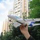 Dwi遥控飞机航模泡沫固定翼儿童空客a380滑翔机小学生玩具男孩无人机 炫酷灯光+操控版2通道塞斯纳战 3电池飞行30分钟送遥控器电池