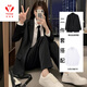 FANAOGE Korean style black suit suit for female college student defense suit black jacket teaching job interview professional formal wear 4-piece suit tie + suit + white shirt + pants M Recommended 95-110 Jin Jin equals 0.5 kg Urgent items will be sent on the same day - contact customer service for SF Express