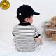 G.DUCKKIDS men and women's onesie in summer thin children's clothing newborn baby clothes 0-1345689 months 2 years old pure cotton black square collar short sleeve 80cm 80