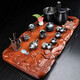 Ai Yingjia tea tray solid wood rosewood hand-carved high-end tea set set Chinese retro Kung Fu tea table with water boiler rosewood fish every year 100cmA6-Wanhua Jinxiu