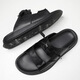 DIFANPU INTERNATIONAL LUXURY MANSA Men's Shoes High-End Men's Outer Wear Slippers versátiles Versátiles de desgaste de ropa resistente a la playa Flip-Flops de cuero Negro [Caja de regalo de marca] 41