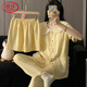 Langsha (Langsha) Large-Size-Heimkleidung für Frauen 2025 NEUER KOLK-SELEVED COLAID Sweet Prinzessin Fengyunduo Cotton Pyjamas Drei-teiliger Set H9928 Polka Dot Kt Katze [kleiner Lapelstil] M empfohlen 75-100 Jin [Jin gleich 0,5 kg]