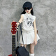 Mokitoul Girls Summer Anzugrock 2025 NEUER Kinder im Sommer Internet-Promi-Street Rock Mid-Large Children coole und hübsche Outfit White T-Shirt + Schwarzer Faltenrock [Set] (High-End-Geschenkboxverpackung) 70 cm5 1
