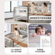 Yijiazhu children's spliced bed newborn baby widened bed flat-connected to the large bed can be stored breathable anti-collision heightened guardrail baby bed 200*60 (total length 220) gray storage mesh upgraded washable 4D mattress