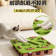 Lanswood cat toy self-pleasure and boredom artifact kitten pet cat puzzle maze hole punching felt box funny cat bell ball square green brown ball digging music free 3 toy balls