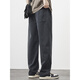 LEE KIDS new mulberry silk casual pants men's spring and summer straight trousers Lycel's cool and breathable high street trendy men's wide-leg pants 9901 black S (80Jin[Jin equals 0.5 kg])
