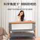 Aluminum Alloy Newborn Crib Mobile Portable Cradle Foldable Multifunctional Newborn Baby Spliced Large Bed Wood Grain Aluminum Alloy-Light Gray Exclusive Edition