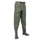 Wading pants, waist-length one-piece waterproof thickened clothes, rain pants, water shoes, rain boots, fishing pants, wading fishing pants for men, 3D khaki nylon waist-length style 39