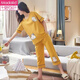 Pyjamas d'été modal pour femmes Pantalons courts à manches courts-manches combinées mignons de dessins de dessins printemps et d'été dames lâches et confortables vêtements de maison de maison pantalon recadré à manches courtes-679 m recommandée 80-100jin [Jin est égal à 0,5 kg]