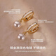 Lnieer Liu Yifei's same style pearl earrings 925 silver needle small fragrance ear jewelry light luxury 2025 new hot style high-end 8mm oil drop pearl earrings 925 silver needle