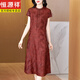 Hengyuanxiang High-End Mother носит ароматное облако Sha Mulberry Silk шелк 100% платья тяжелый шелк свадебного банкет Cheongsam среднего возраста и пожилые люди, покрывающие свой живот темно-зеленый 6629 шелковидный шелк Red Sha LJ L.