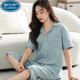 PALANDO 100 XINJIANG PAJAMAS DE COTON POUR LES FEMMES EN SUMBRE PANTAL CARPINE À MANDE CARCHÉE DE LA SIMEAGE POUR LE MODE-MODE EN MAISON EST EN MAISON pour les costumes pour la maison N9898 Pantalon à manches courtes Pantalon Cardigan L (100-120Jin [Jin est égal à 0,5 kg]))