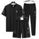 Playboy (PLAYBOY) high-end casual sports suit men's summer ice silk thin loose fast drying breathable short sleeve two-three piece set GF1389 black shorts two-piece set 4XL (suitable for 170-185 Jin [Jin equals 0.5 kg])