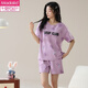 Modal Damen Kurzärärmelte Pyjamas Set Summer Cotton Home Clothes Summer große Größe kann außerhalb der lässigen Frühlings- und Herbst-süßen Dünnstil GXT66636 L getragen werden (Empfohlen 95-115 Jin [Jin ist gleich 0,5 kg])