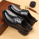 
Summer business formal leather shoes for men British style ultra-fiber leather casual breathable soft sole thick sole high suit shoes loafers black [Microfiber leather 9227] 41