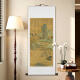 Chengliu Ming Shen Zhou <Qingjiang Informe de residencia aislada> Pinturas colgantes de desplazamiento Nuevo chino Pinturas de decoración de paisaje Sala de estudio Sala de té Mural 12083: Imagen tropical Tamaño general: 41*102cm Seda de mocas blancas lácteos