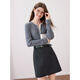 BAITU BETU Vêtements féminins 2025 Automne Nouvelle jupe Jupe à la mode à la mode avec ceinture Jupe courte 2509T75 Gris foncé M M