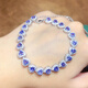 Yixiang natural tanzanite bracelet with alluring purple pure body and sparkling fire. 925 silver precision inlay 4*4mm supports detection. Natural tanzanite bracelet with alluring purple all pure body and sparkling color.