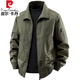Pierre Cardin 2025 Spring and Autumn Pure Cotton New Pilot Jacket Fashion Men's Loose Casual American Retro Jacket Military Color XL Recommended 130-145 Jin Jin equals 0.5 kg Wear