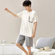 
Sangqin pajamas men's summer loose shorts and thick-size thin summer home clothing suits for men wearing L[Craft 6624 men's home clothing XL [Suggested 120-140Jin[Jin equals 0.5 kg]]