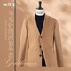 Mr. Bubu Basulan Cardigan mélangé le costume pour hommes tricotés Spring and Automn Collar Cardigan Veste BT12013 Baolan S (165)