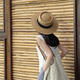 
Jin[Jin equals 0.5 kg] Muda Head Wing Straw Hat Women 2025 New French Flat Top Sun Protection Hat Seaside Holiday Knit Hollow Top Hat Large Size Hollow Concave Top Straw Hat [G39 Khaki Black Belt]