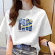 220G reines Baumwoll-Kurzärärt-T-Shirt für Frauen 2025 Sommer loser und vielseitiger runder Hals gerade schulterdruckgedrucktes Top T-Shirt B701YL 1491 Aprikose XL