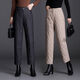 Woodpecker lightweight cotton pants for women, fashionable straight cotton pants for winter, new style, thickened, high-waisted, loose, warm and slim, black M recommended 95-105Jin Jin equals 0.5kg