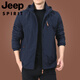 Jeep Spirit Outdoor Men's Jacket Autumn and Winter 2025 Nuevo ropa de otoño para hombres de mediana edad más chaqueta de vellón primavera y otoño grueso 9898 estilo azul oscuro más lana 5xl
