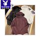 
Playboy (PLAYBOY) 2025 Spring and Autumn New Women's Short Jacket Small Casual Short Shot Jacket Hooded Double Zipper Top White L (Suggested 100 Jin [Jin equals 0.5 kg]-115 Jin [Jin equals 0.5 kg])