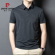 皮尔卡丹（pierre cardin）2025冰丝短袖男T恤中年爸爸装夏季薄款休闲透气无痕条纹polo衫男 红色15286 XL 52建议体重145-160斤