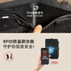 Master Lu Passport Wallet integrada en una, cepillado antirrobo multifuncional, almacenamiento de viajes, cabestro de cuello, certificado de cuello, clip de pasaporte portátil, billetera de monedas, negro (con cuerda del cuello)