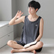 Langsha Sommer ärmelloses Pyjamas Männereis Seidenweste Modal Shorts Sommer einfach 2025 Neue Herrenhauskleidung D12023 3xl