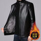 An Chuxia middle-aged and elderly long knee-length leather windbreaker men's autumn and winter warm genuine good leather men's dad winter coat warm whole body long black + fur collar thickened XL 180/recommended weight (135-150Jin Jin equals 0.5 kg)