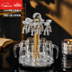 ZHIO Chinese-style national-style liquor cup, high-end light luxury thatched cup, spirit shot glass, one-cup Chinese-style gold foil liquor cup set, small tall cup, gold foil cup + Jinshan pot cup holder (6