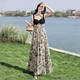 
Silk Cypress House Ink Floral Skirt 2025 Summer New Women's Spliced Fake Two-piece Sling Long Sling Dress