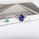 Fat Donglai's same style sapphire ring for women S925 silver tanzanite ring live ring for women gemstone jewelry jewelry ring 925 silver platinum plated live ring
