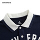 Converse Converse long-sleeved polo shirt for boys and girls 2025 new autumn retro printed children's loose and breathable top Navy blue 130/64 Recommended height 116-122cm