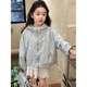FIDQIOG international brand girls Korean style windbreaker 2025 spring new style children's all-match sun protection jacket trendy light blue 110 cm