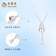 Lao Fengxiang pt950 platinum necklace for women, platinum Fulu gourd pendant, new Chinese style Valentine's Day birthday gift for girlfriend, platinum gourd necklace, about 6.9g, brand gift box