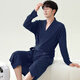 Mishide wearable bath towel pure cotton men waffle bathrobe men's spring and autumn pure cotton medium-length men's nightgown new style sucking LJ16822 M size [weight 100 to 120 Jin [Jin equals 0.5 kg] All size